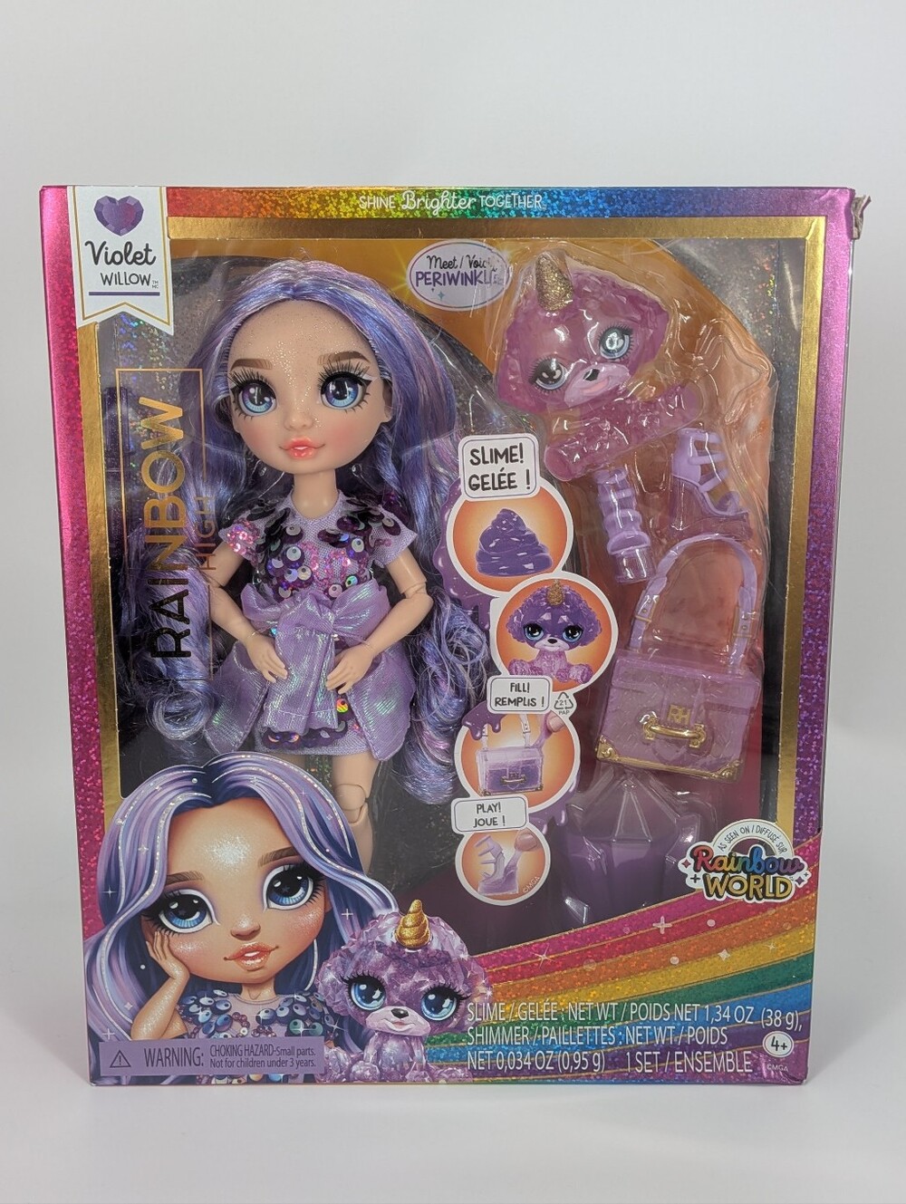 Rainbow Violet Willow Doll with Purple Hair, Purple Accessories, and Slime Kit